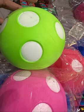 Super soft Bright Green Polka Dot Foam Ball Kids Toy